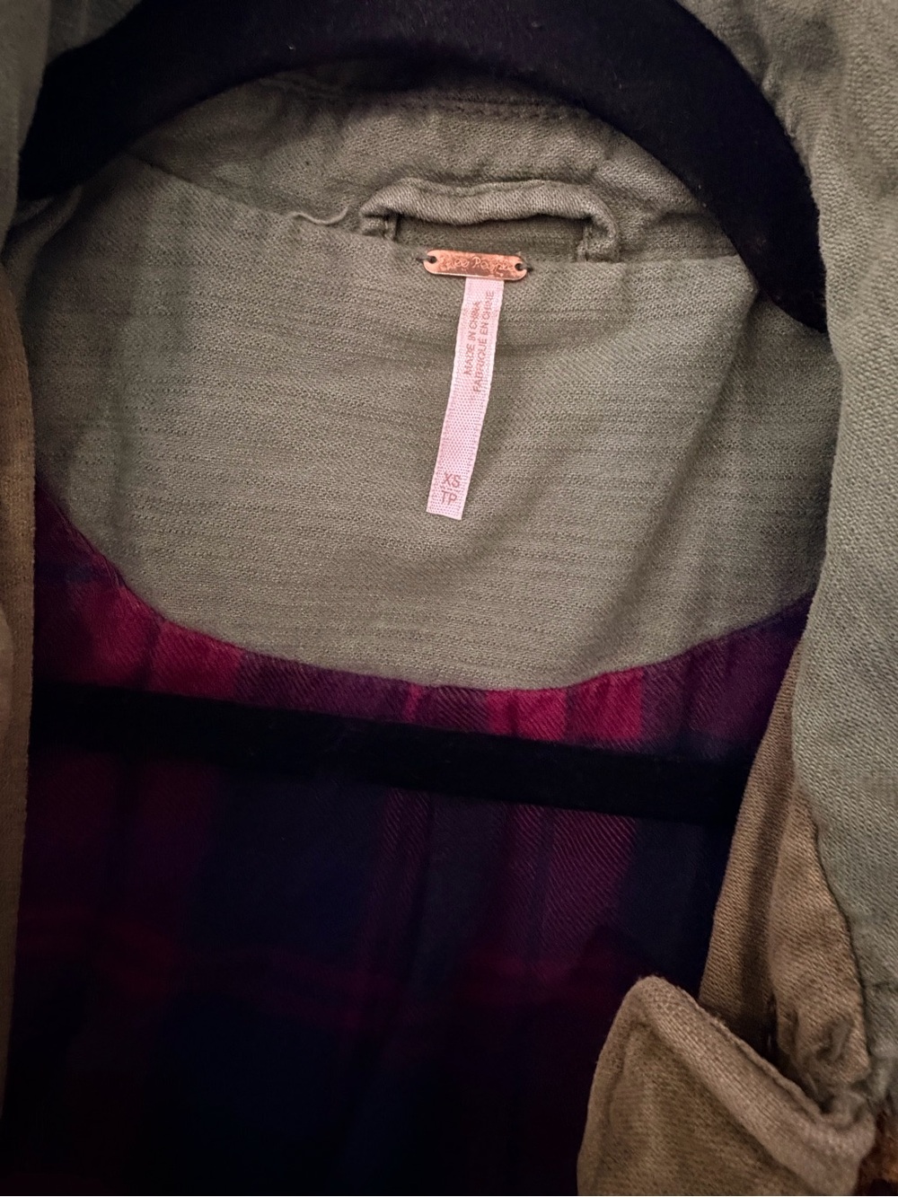 Free People Two-Tone Olive & Khaki Military Utility Coat - Picture 6 of 6